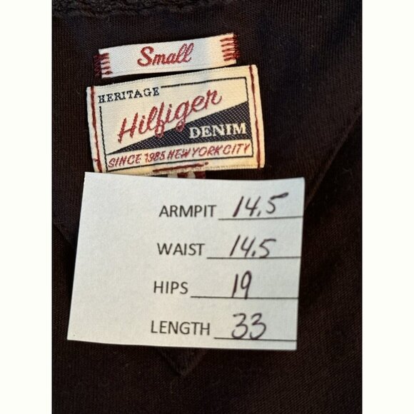 Vtg Tommy Hilfiger Heritage Y2K Dress Small Black Embroidered Preppy 90s Grunge - Picture 2 of 10